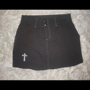 Gray cross rhinestone design skirt